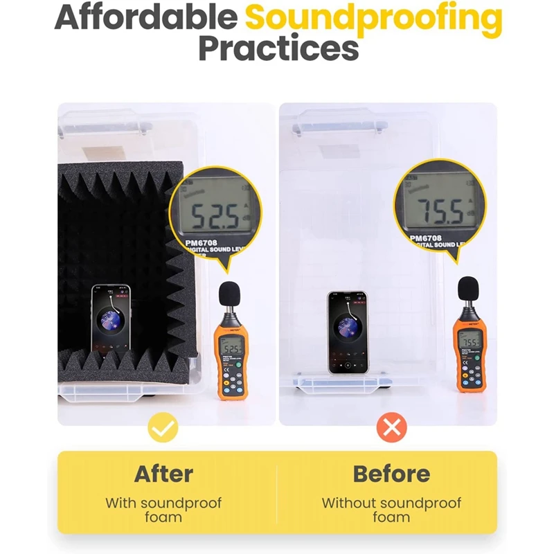 24 шт. самоклеящиеся звукоизоляционные пенопластовые панели 2X12x12 дюймов