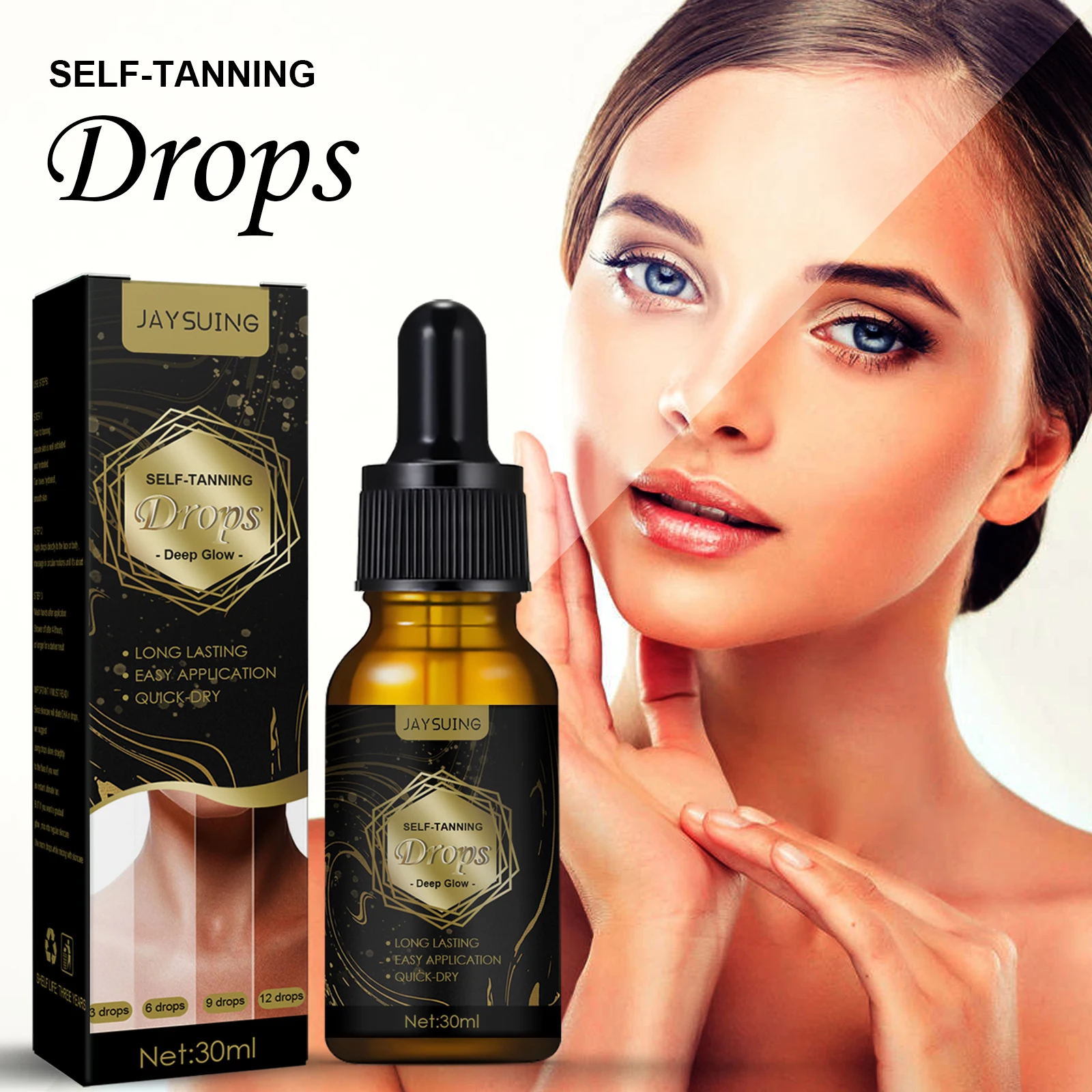Face Body Tan Enhancer Sunless Tanning Oil Bronze Natural Sk