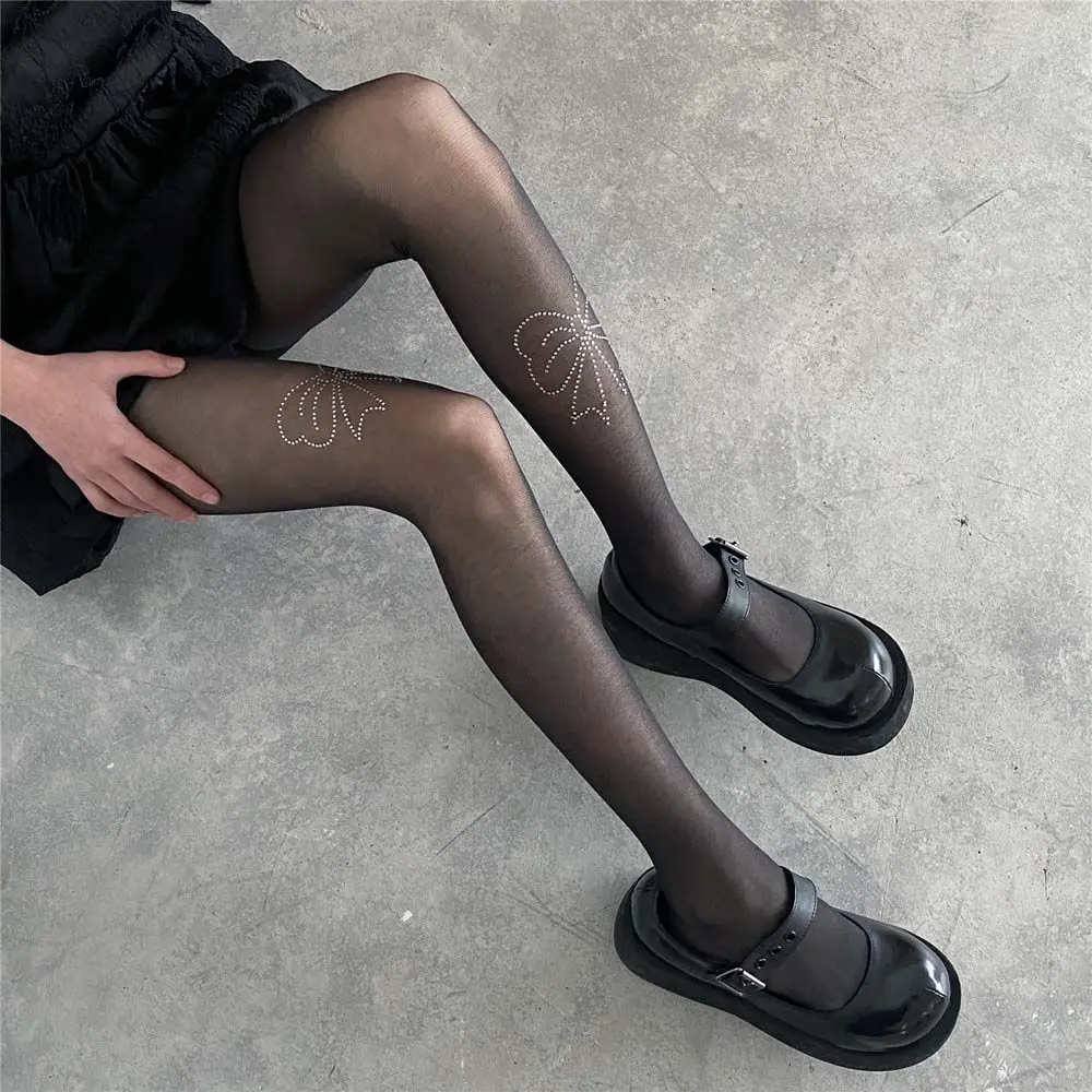 Сексуальные женские колготки со звездами и стразами сетчатые в сетку высокие