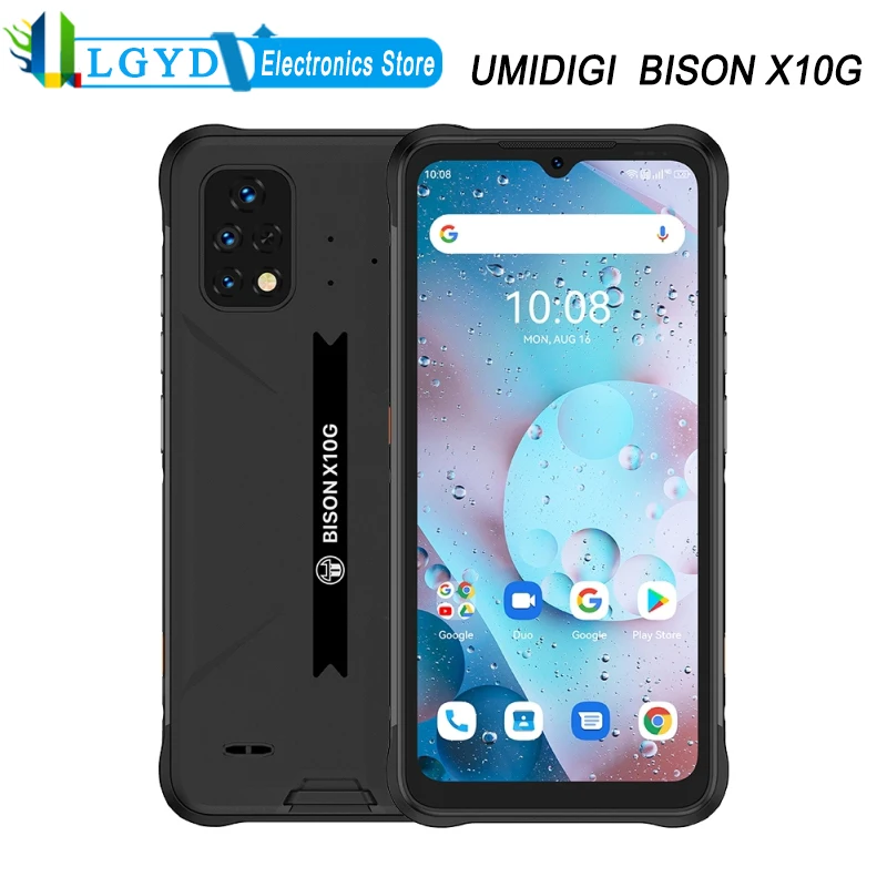 

UMIDIGI BISON X10G Global Version Rugged Phone 4GB RAM+32GB/64GB ROM IP68 Waterproof 6.53'' Android 11 UMS312 T310 Quad Core