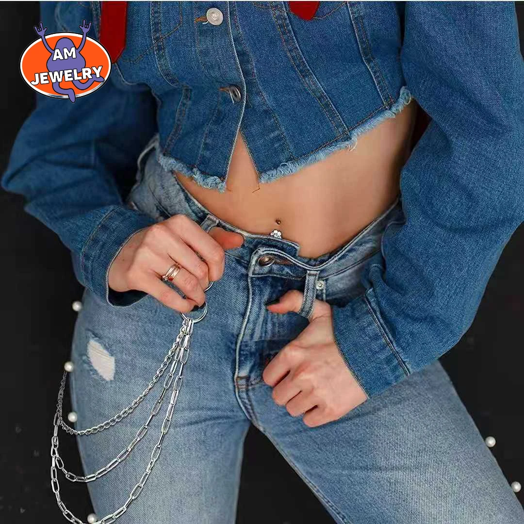 

Punk Jeans Pant Chain Pocket Metal Pant Waist Chain Multi-layer Hip Hop Rock Chain Butterfly Belt Unisex Chain Jewelry Gift 2022
