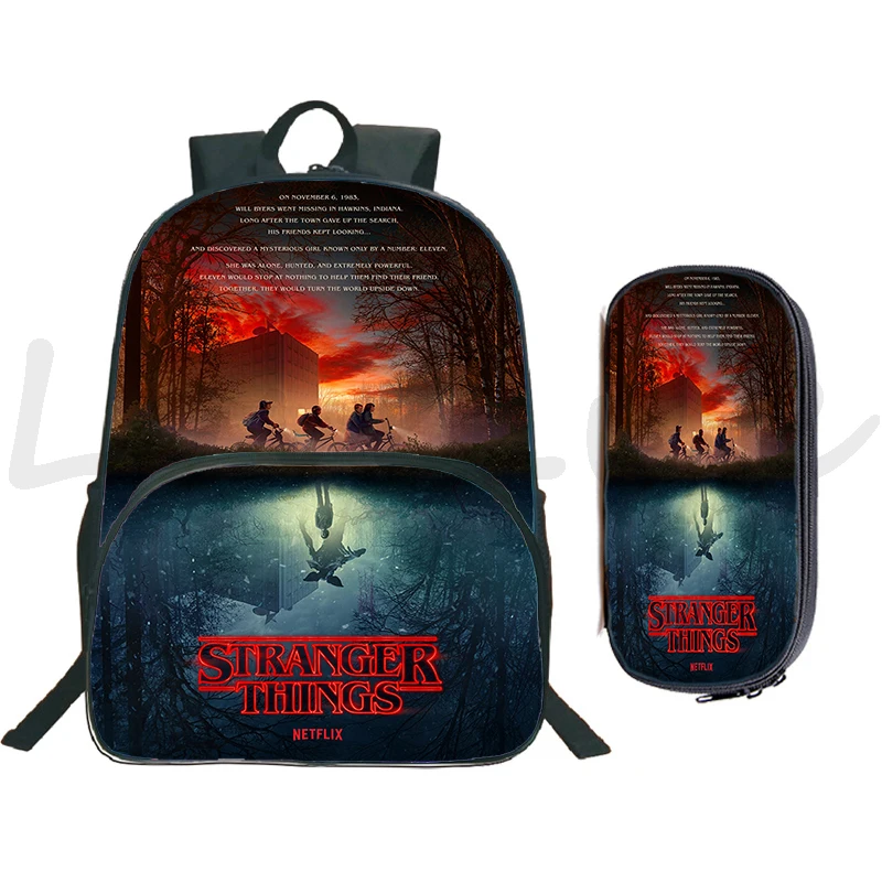 

Stranger Things 4 School Bag 3D Print Backpack Boys Girls Bookbag Zipper Knapsack Teenage Bagpack Travel Rucksak Student Mochila