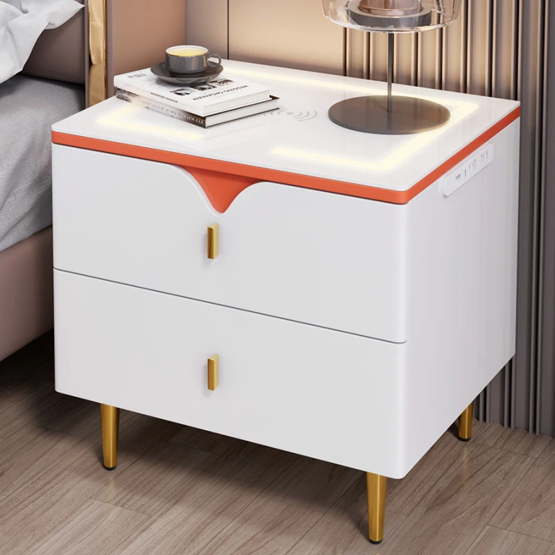 

Bedroom Cabinets Nightstand Multifunctional Smart Bedside Table Nightstand Minimalist Tables De Nuit Bedroom Furniture WK50NS