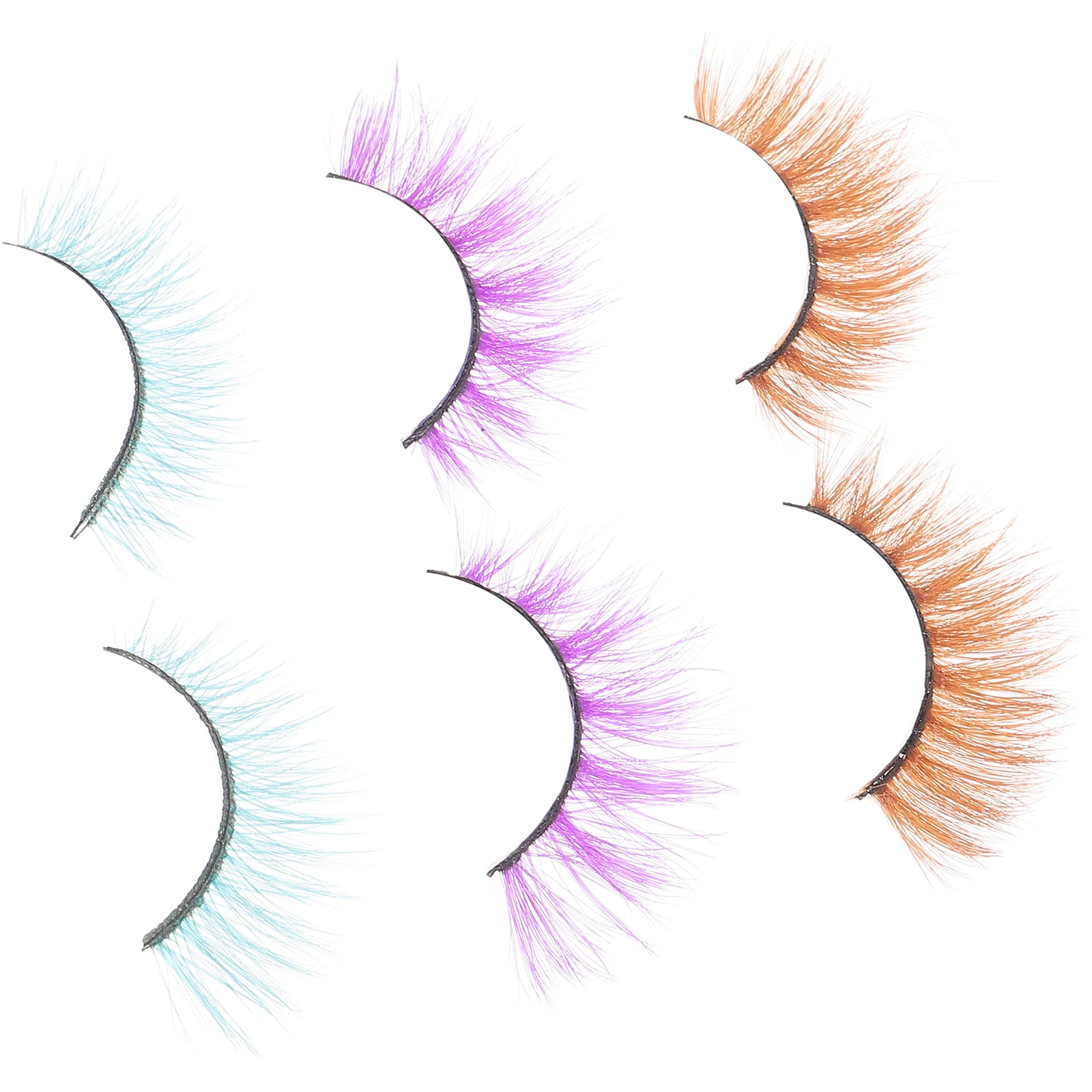 

3 Pairs False Eyelashes Makeup Dense 3D Thicken Accessories Multi-Color Fake