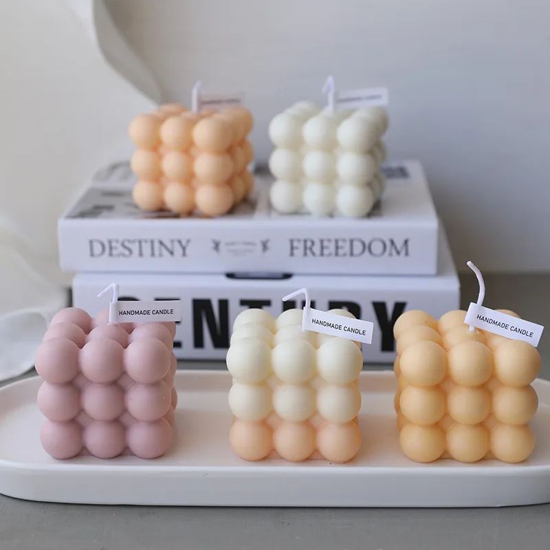 Маленькие ароматические свечи с пузырьками в форме куба расслабляющий подарок