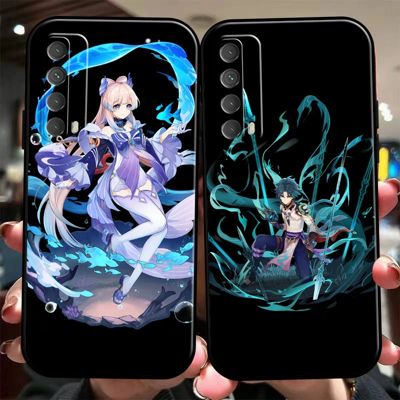 

Genshin Impact Project Game Phone Case For Huawei Honor 7A 7X 8 8X 8C 9 V9 9A 9X 9 Lite 9X Lite Soft Carcasa Black Back