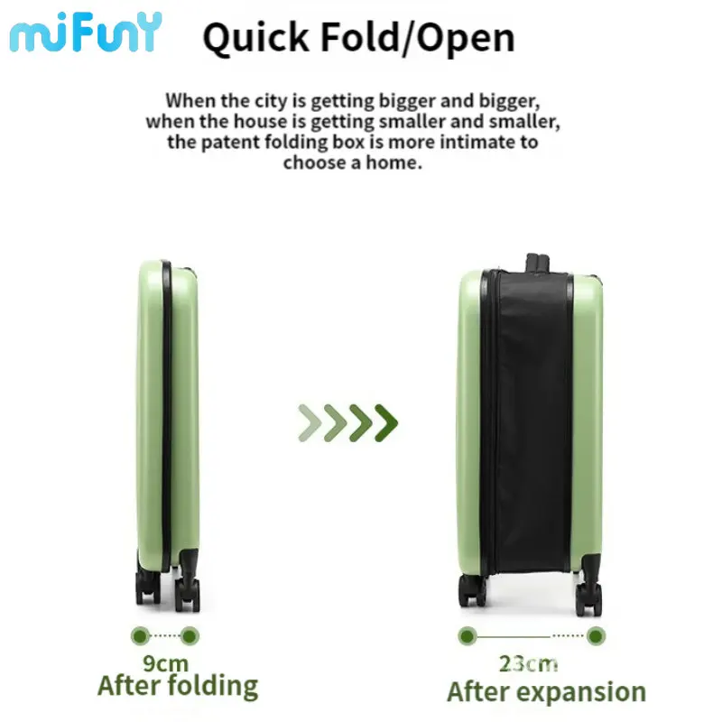MiFuny Folding Rolling Luggage Hole Style Suitcase Set Travel Luggage Carry on Luggage with Wheels Trolley Portable Storage Case