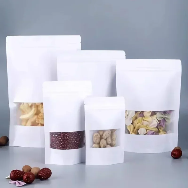 100 шт. белый матовый оконный мешок из крафт-бумаги самозапечатывающийся для сухих