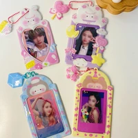 idol photocard photo card holder cute card cover photo albums storage bus card keychain protector case ins korean style cartoon