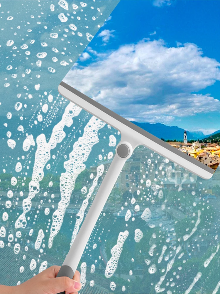 

Glass Cleaning Brush Silicone Scraper Portable Car Window Washing Brush Rotating Scraper Wiper Kitchen Bathroom Cleaning Tools