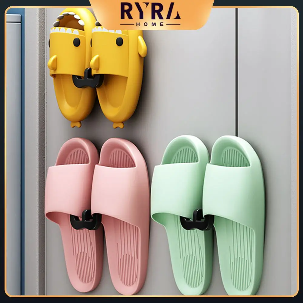 

Slippers Rack No Punching Bathroom Simple Slipper Hook Toilet Drainage Rack Wall Mounted Bedroom Neat Storage Shoe Drying Rack