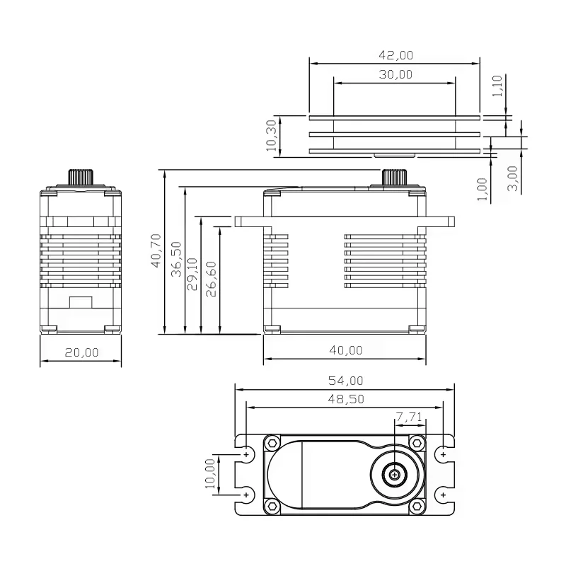 KINGMAX SW02CS 77 г 28 кг цифровые стальные шестерни парусная лебедка без сердечника