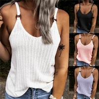 sexy sleeveless v neck sling vests female trendy plus size clothing woman fashion tank tops solid color summer clothes loosen