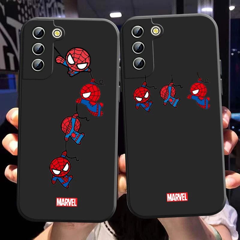 

Marvel Avengers hero spiderman Phone Case For Samsung S23 S22 S21 S20 FE Ultra Pro Lite S10 S9 S8 5G S10E M52 Plus Black Cover