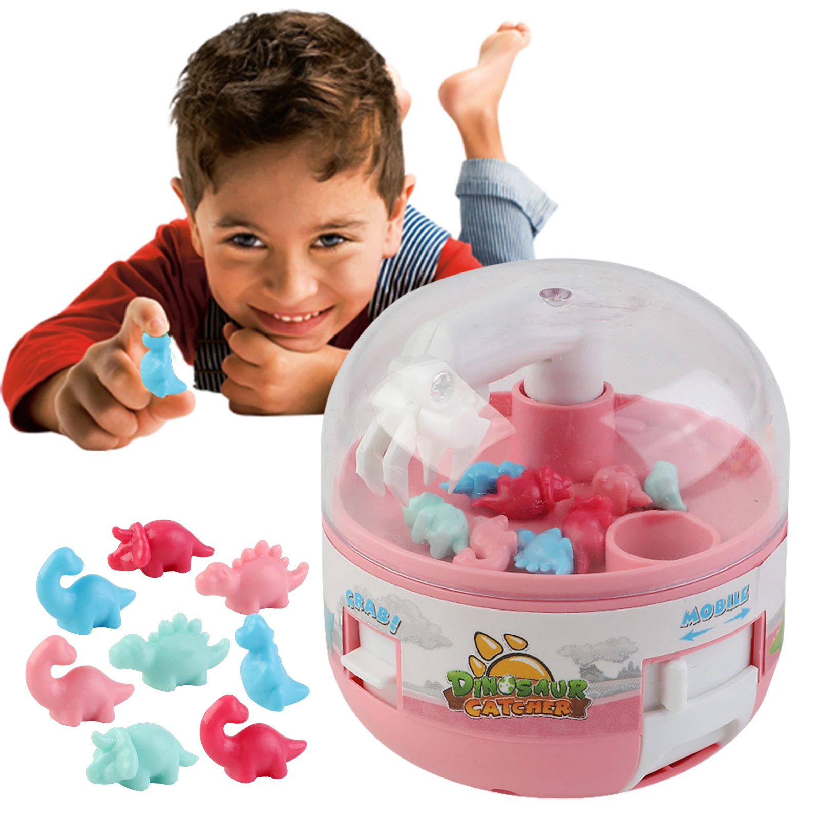 

Dinosaur Catcher Claw Machine Electronic Mini Claw Toy Grabber Machine With Miniature Dinosaur Figures Mini Arcade Machine Cool