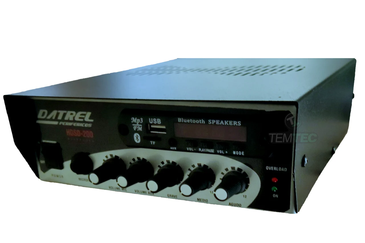 

AMPLIFICADOR CAIXA DE SOM AMBIENTE 200W BLUET. PROFISSIONAL