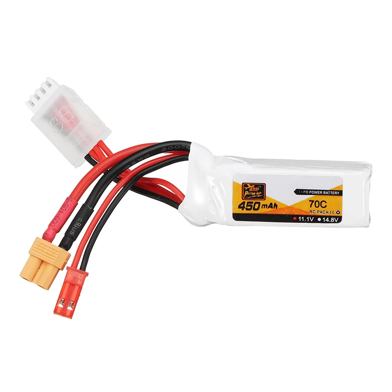 

ZOP Power 11,1 V 450mAh 70C 3S Lipo Battery JST XT30 Plug для FPV Racing Multi Rotor
