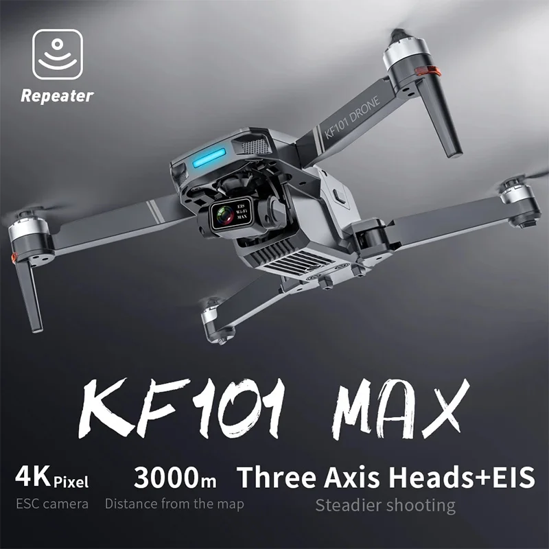 Квадрокоптер KF101MAX1 4K GPS 3 оси Wi-Fi дальность 5 км высота 500 м бесщеточный VS SG906 MAX1 M10 Ultra
