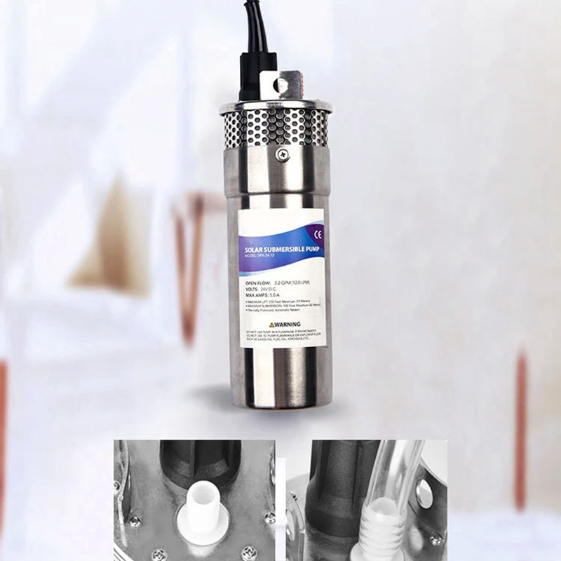 Погружной насос из нержавеющей стали Микронасос скважинный 12 литров с высоким