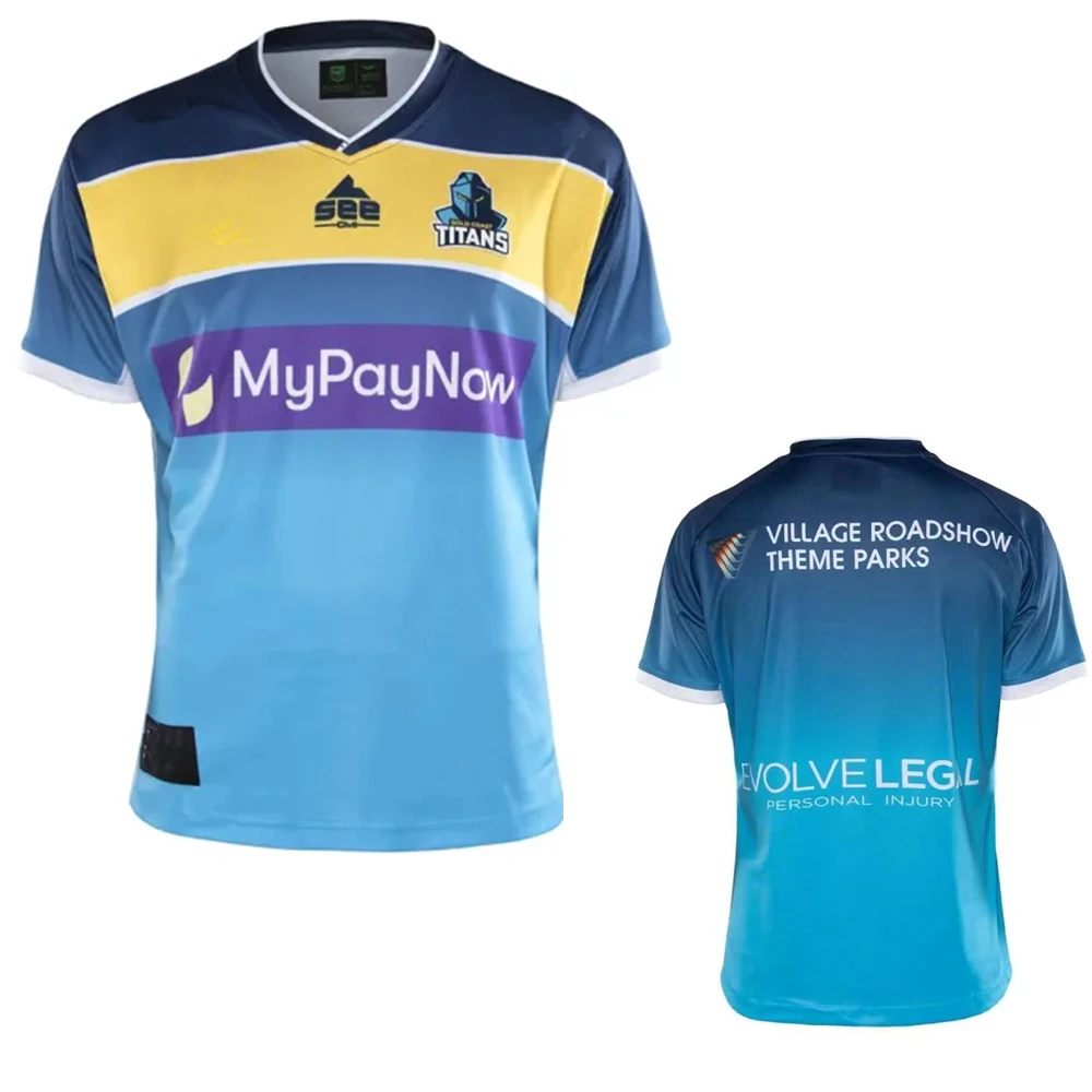 

2022 GOLD COAST TITANS HOME JERSEY Australia rugby shirt custom Name and number big size 4xl 5xl
