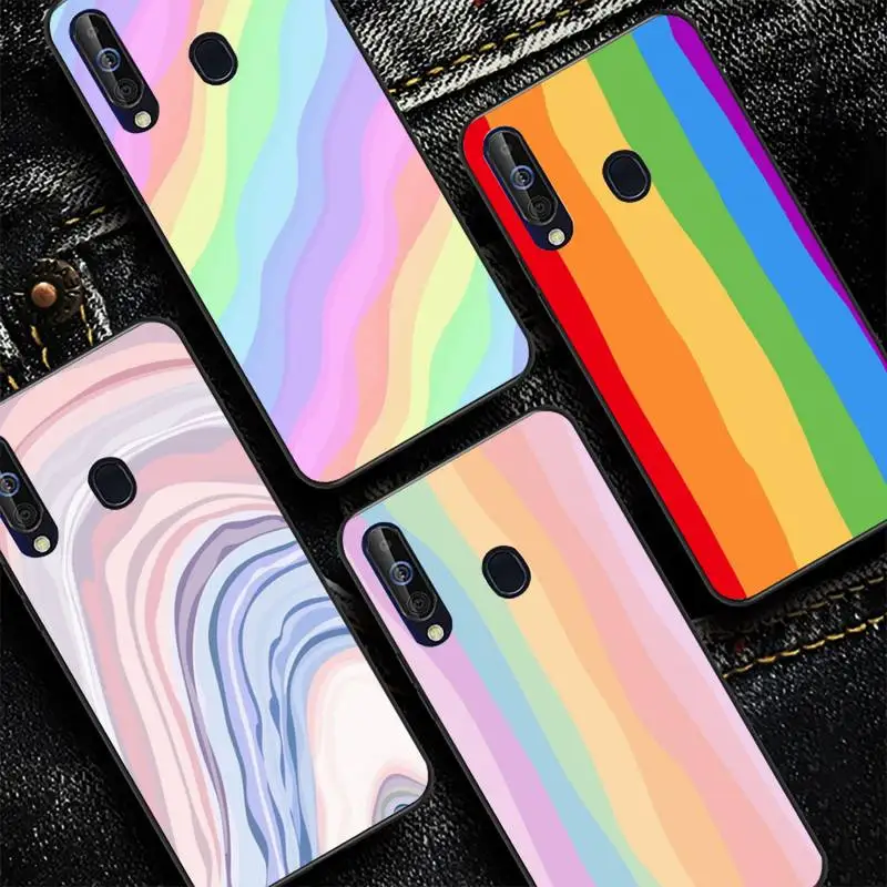 

Colorful Rainbow Stripe Phone Case for Samsung A 51 30s 71 21s 10 70 31 52 12 30 40 32 11 20e 20s 01 02s 72 cover