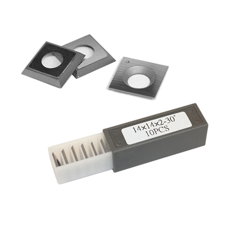 

10Pcs/set Wood Turning Carbide Insert Blade Square Carbide Cutter 14mmX14mm X2mm for Woodturning Rough Popular DIY