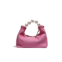 2022 new high end leather handbag fashion simple goat leather shoulder crossbody pearl handbag women