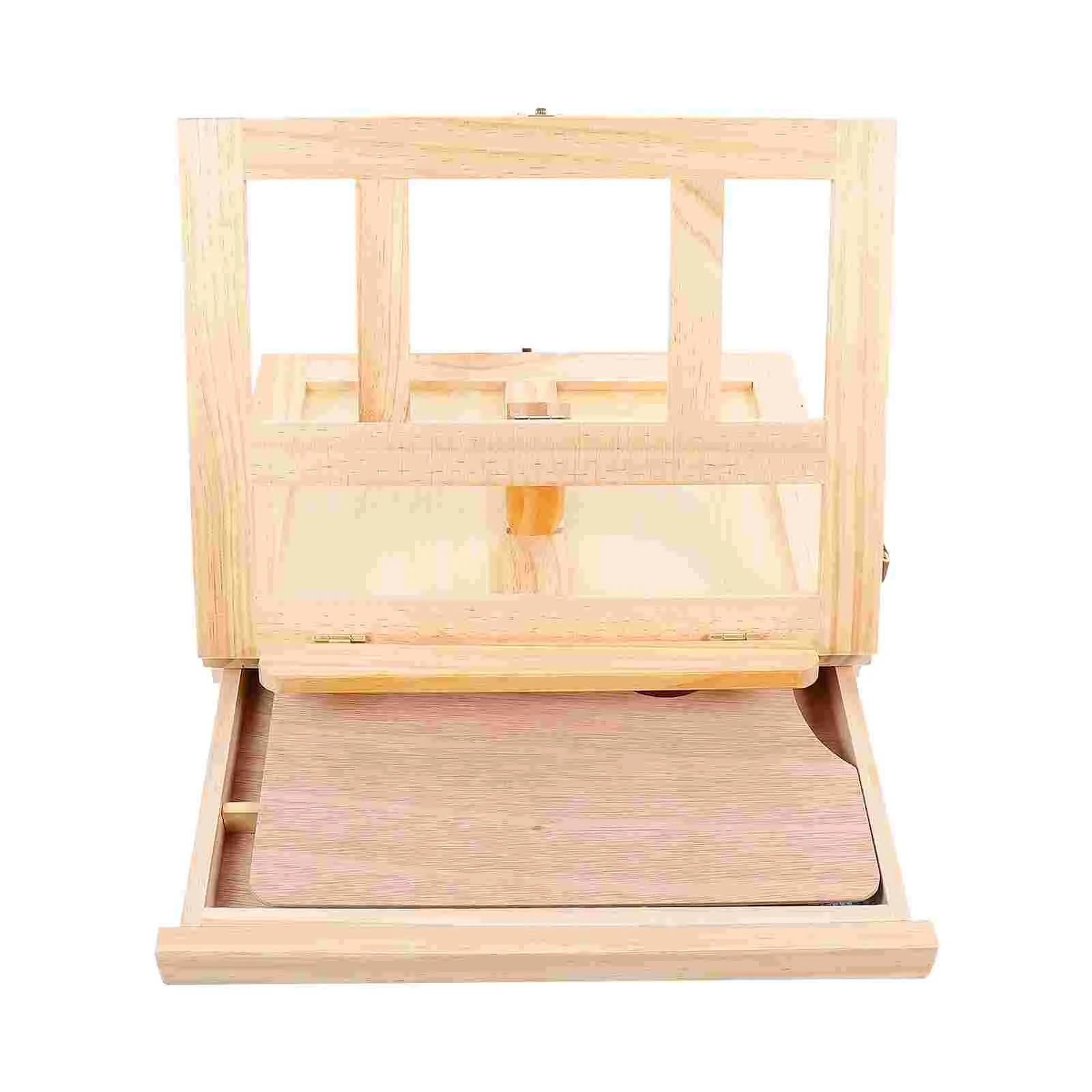 

Easel Box Wooden Table Wood Sketch Stand Painting Artist Drawing Desktop Drawer Adjustable Desk Portable Kids Board Storage Case