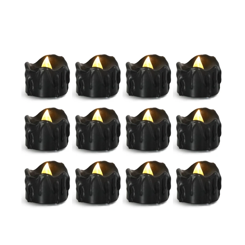 

Беспламенная Светодиодная свеча, Рождественский чайный светильник на Хэллоуин с реалистичным пламенем, Рождественский праздник, свадьба, ...