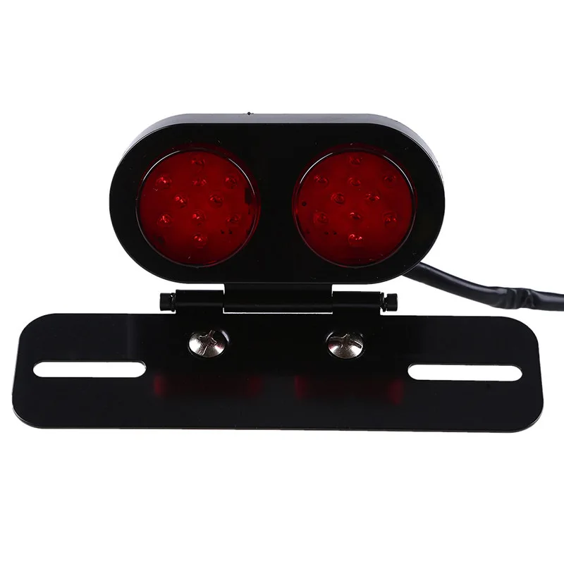 

Universal 12V Motorcycle Modification LED Tail Light Decorative Chopper Back Brake Lamp Rear Signal Lights Black
