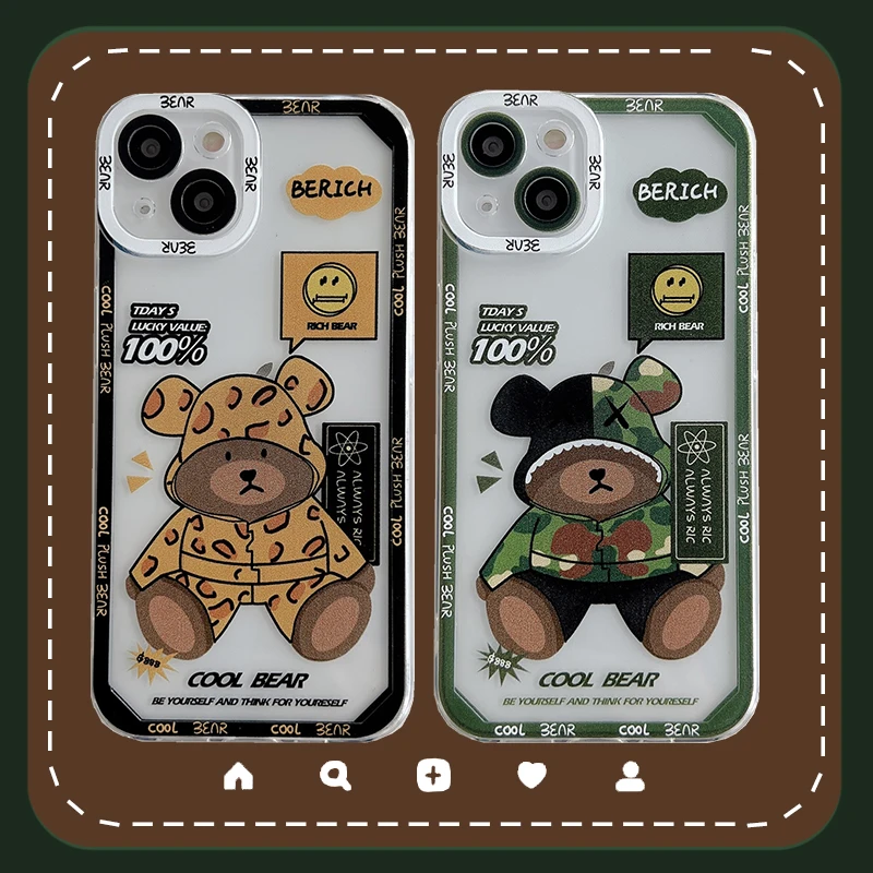 

Bandai Creative fashion robot bear Phone Case for iPhone 13 12 11 Pro Max Xs Xr X XsMax 8 7 Plus High Quality Case
