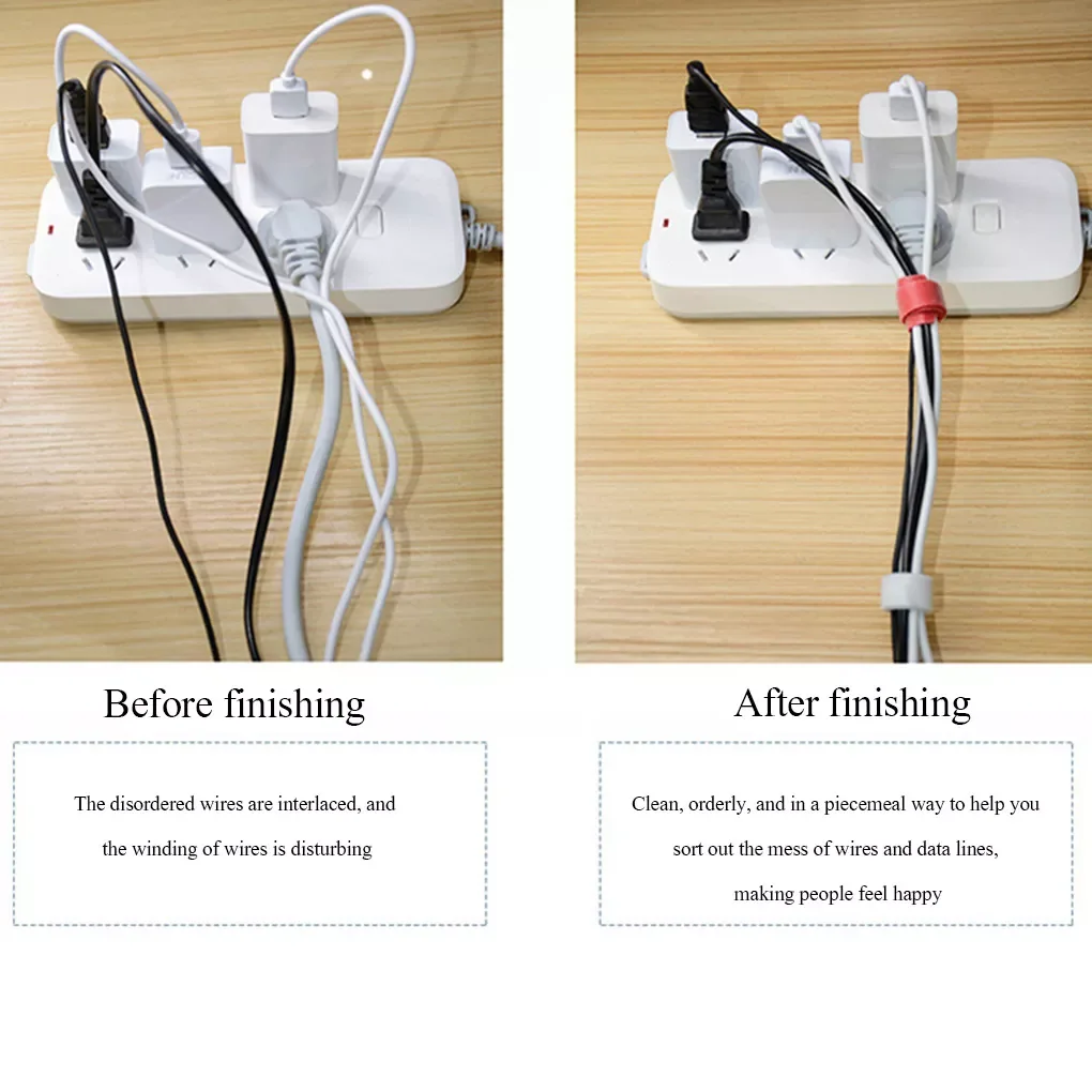 

T-type Cable Tie Wire Reusable Cord Organizer Wire 15*1.2cm Colorful Computer Data Cable Power Cable Tie Straps