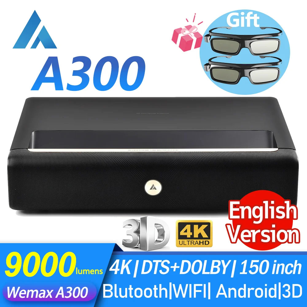 

Formovie Fengmi WEMAX A300 4K Laser Projector TV 3840x2160P 3D 9000Lumens 4000:1 HDR10 Ultra Short Throw Beamer Home theatre