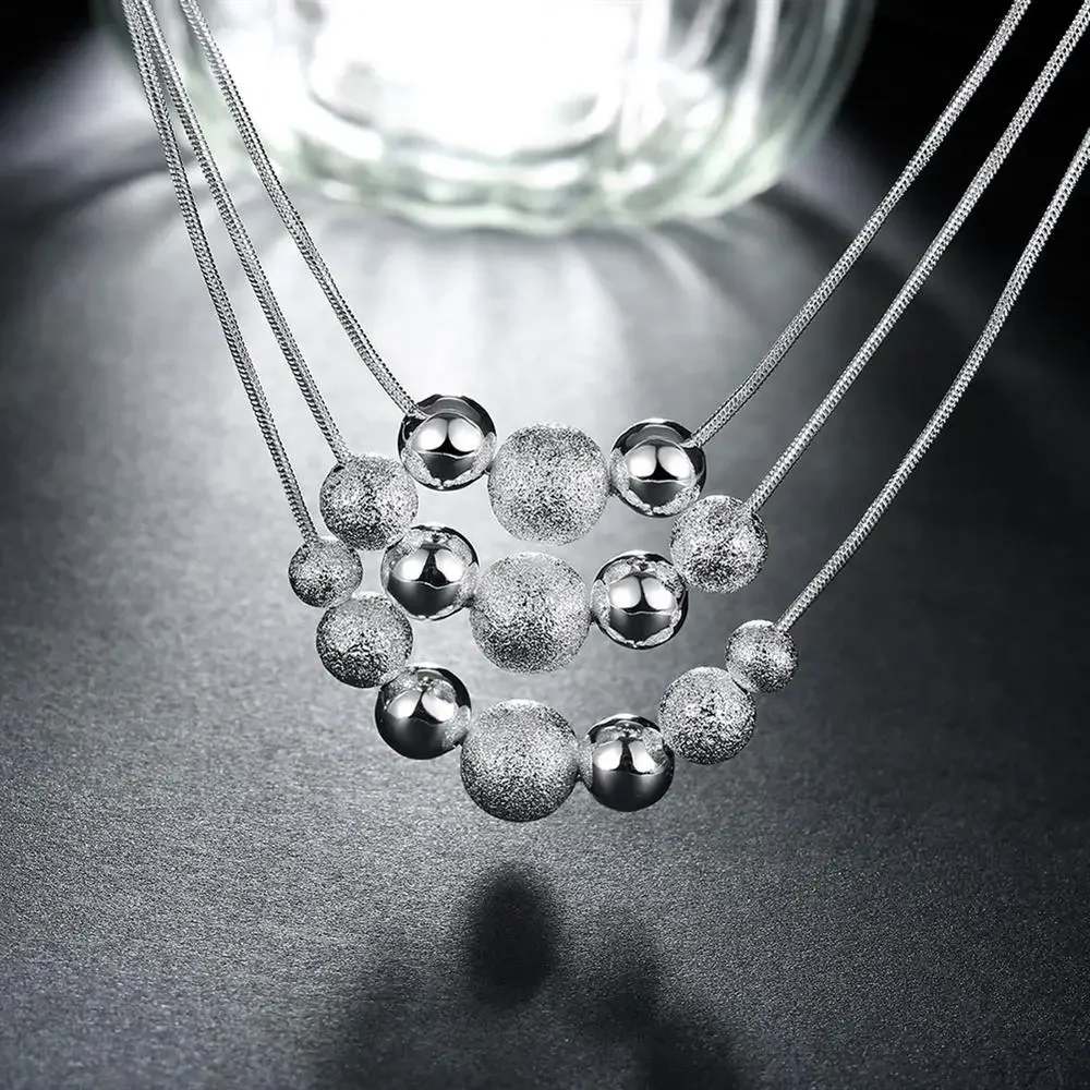 Женский ювелирный комплект из колье и серёг серебра 925 пробы 18 дюймов