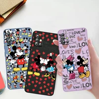 mickey minnie mouse case for samsung galaxy a73 a53 a33 a52 a32 a22 a71 a51 a21s a50 4g 5g liquid rope phone cover capa coque