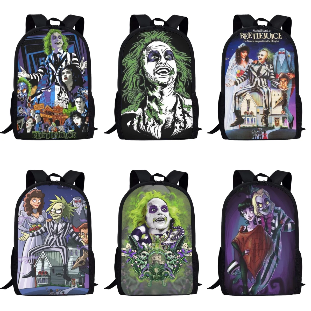 

Backpack for Children Beetlejuice School Bags Casual Large Capacity Kids Boys Girls Book Bags Schoolbags for Teenagers Mochila