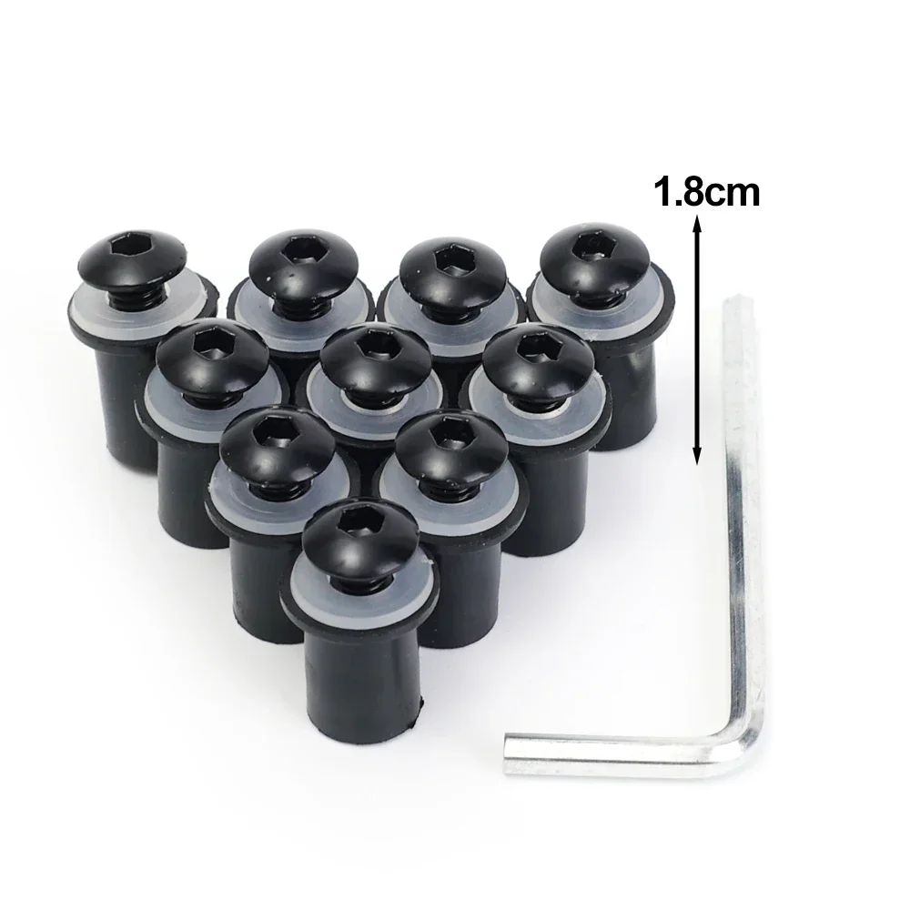 

10 шт. алюминиевые болты для ветрового стекла мотоцикла 5 мм M5 Набор цветных болтов мягкая резиновая Расширительная гайка крепежная