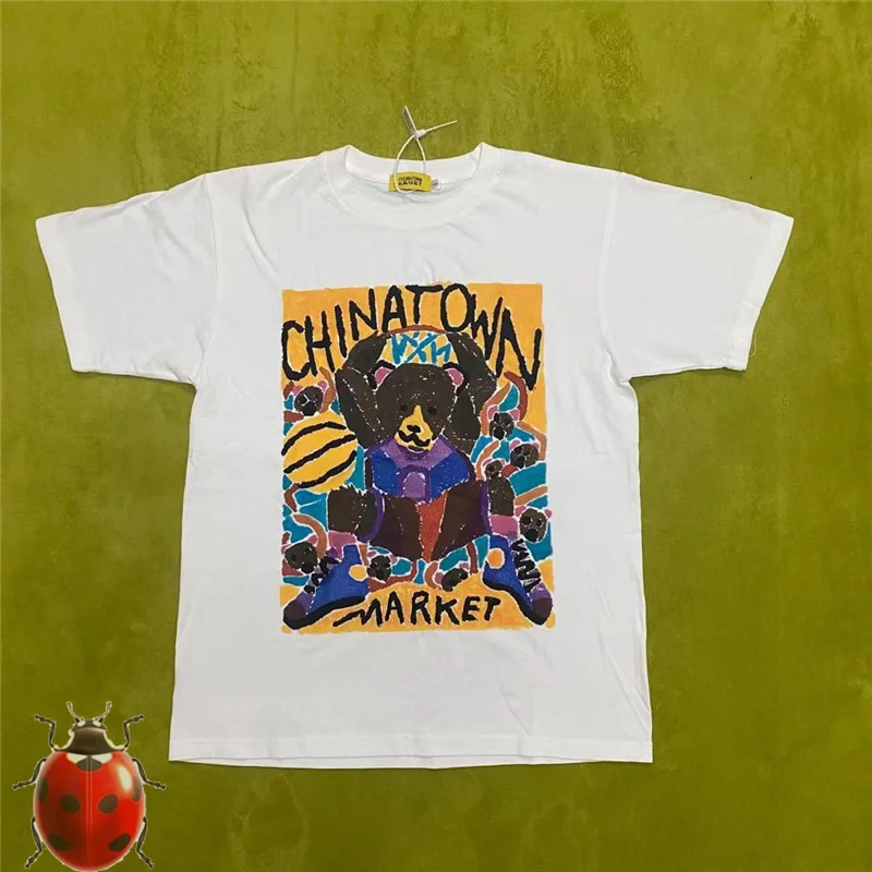 

Cainatown Market Graffiti Slam Dunk Bear Print Men Women Short Sleeve T- Shirt