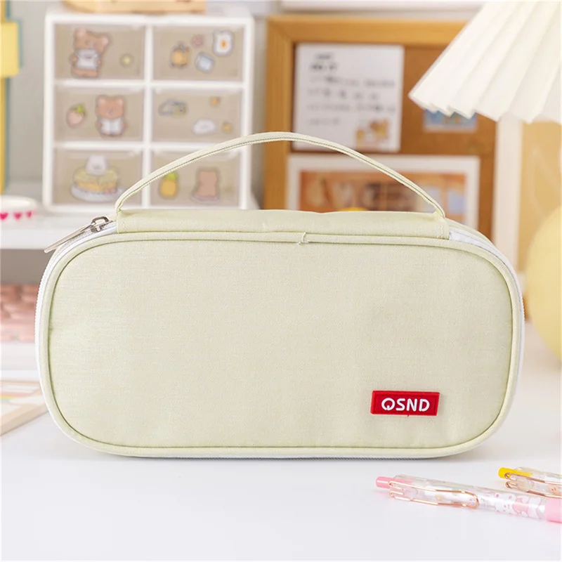 

Classic Fashion Pencil Bag Solid Color Large Capacity Stationery Storage Pencil Case Student Gift