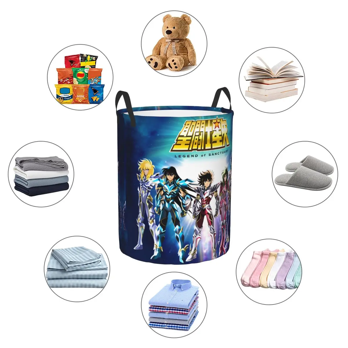 Cygnus Hyoga Knights Of The Zodiac Pegasus Seiya Laundry Basket Shun Phoenix Ikki Clothes Hamper for Household Clothes Storage (art.: 3920da63c53fe) - 3920da63c53fe