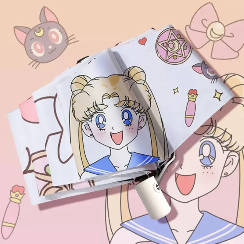 

Beautiful Young Soldier Sailor Moon Rain and sun Dual-Use Uv-Proof Sun Umbrella Sun Umbrella Vinyl Umbrella Folding Umbrella