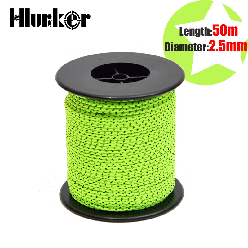 

Outdoor 50m Camping Tent Windproof Rope Reflective Rope Beach Canopy Ground Nail Fixed Rope Pull Rope 2.5mm Paracord Accessories