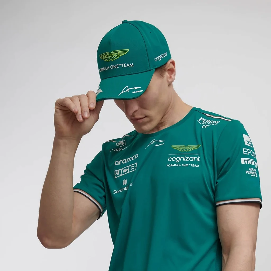 Фото 2023 команда Aston Martin F1, зеленая бейсбольная шапка Alonso, модная дышащая Спортивная №2