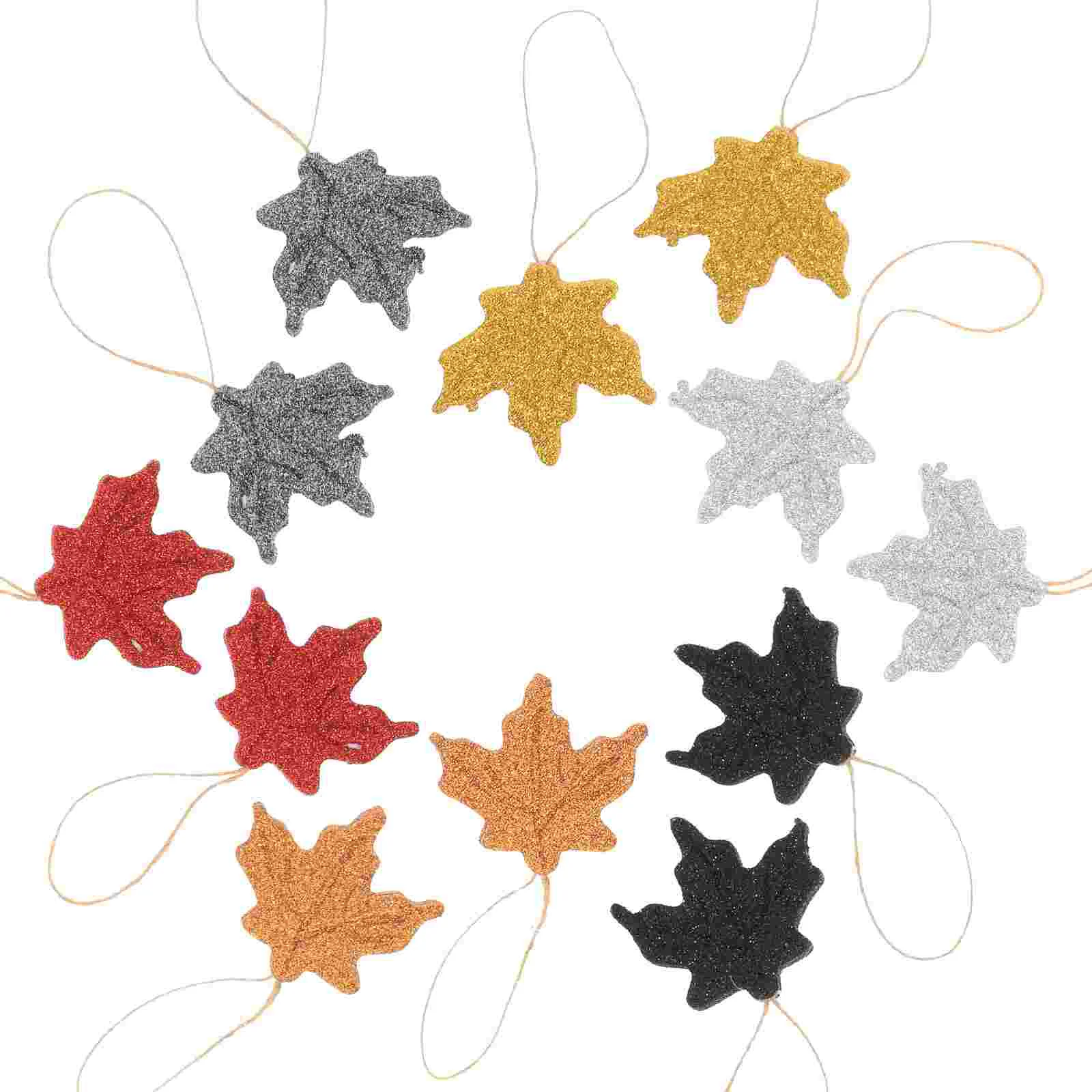

Maple Ornaments Leaf Fall Tree Hanging Leaves Thanksgiving Autumn Decor Decorations Party Glitter Harvest Supplies