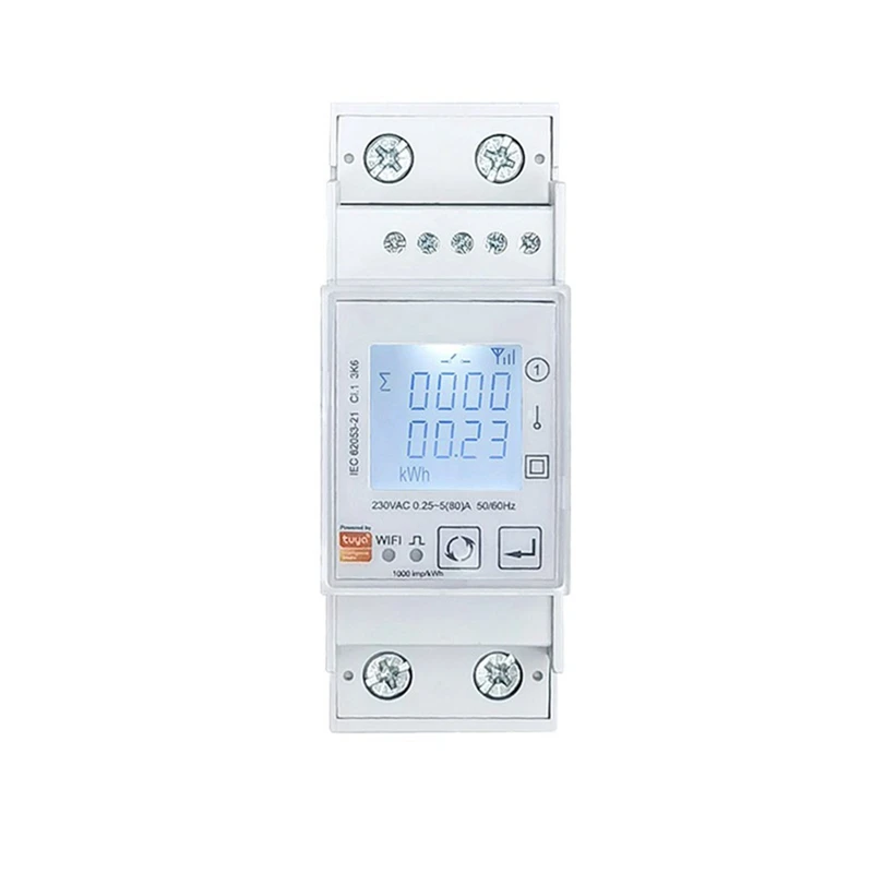 

Tuya Smart Zigbee Energy Meter Bidirectional Single Phase 80A Din Rail Power Monitor Wattmeter Voltmeter Ampermeter