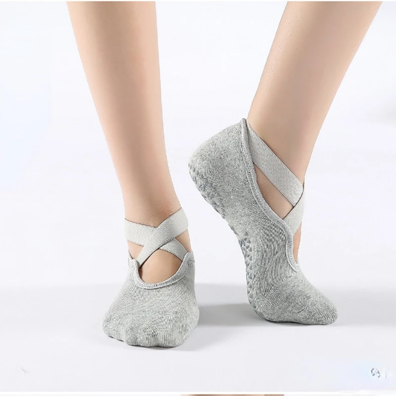 Women High Quality Bandage Yoga Socks Anti-Slip Quick-Dry Damping Pilates Ballet Socks Good Grip For Women Cotton Socks