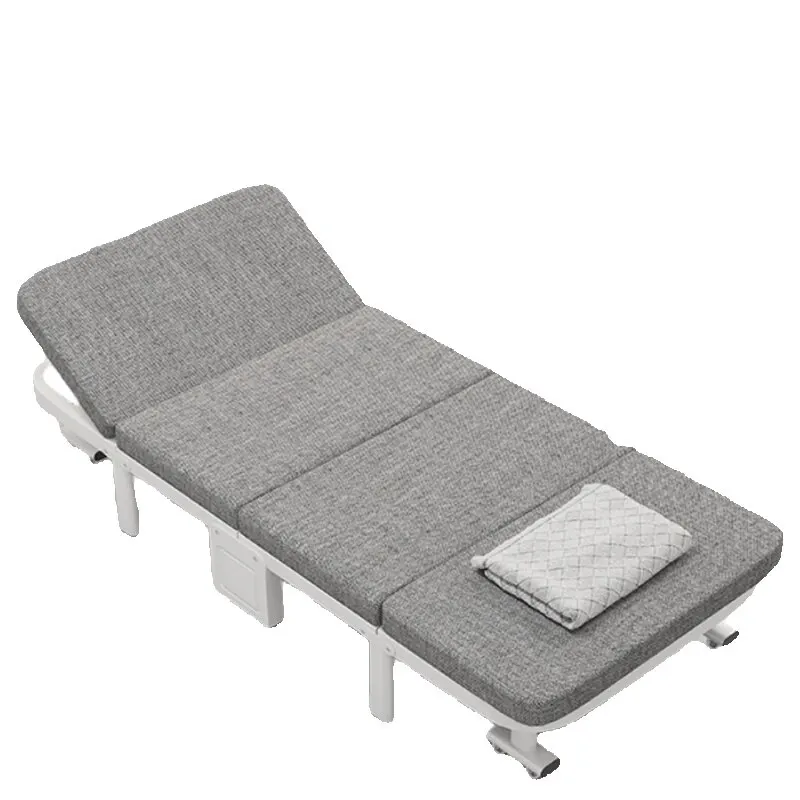

Office lunch break folding bed 190cm thickened sponge simple folding bed single adjustable backrest lounge chair