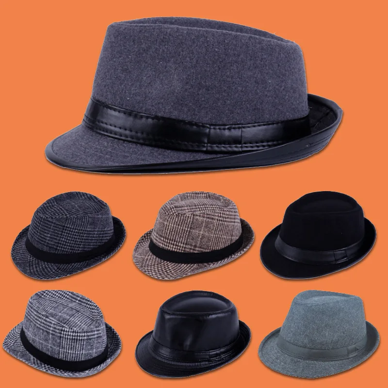 Retro Fedora Hats for Men and Women In Autumn and Winter Can Be Used British Fashion Gentleman Cap Woolen Jazz Hat