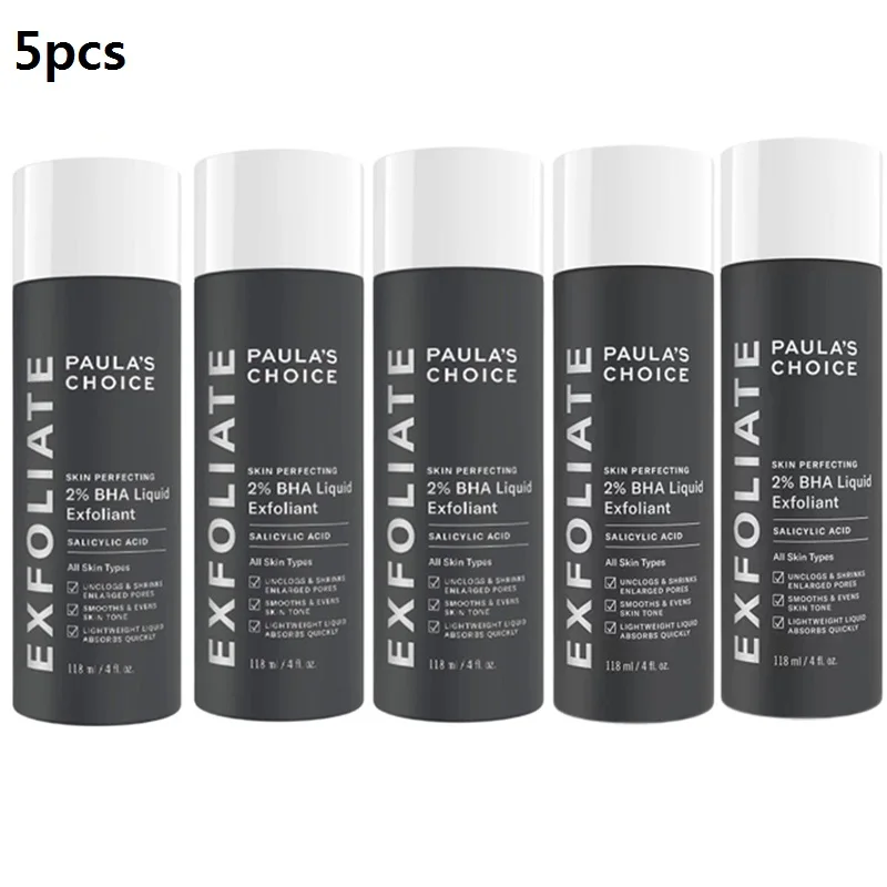 5pcs Paulas Choice-SKIN PERFECTING 2% BHA Liquid Salicylic Acid Exfoliant-Facial Exfoliant for Blackhead,Enlarged Pores Wrinkles