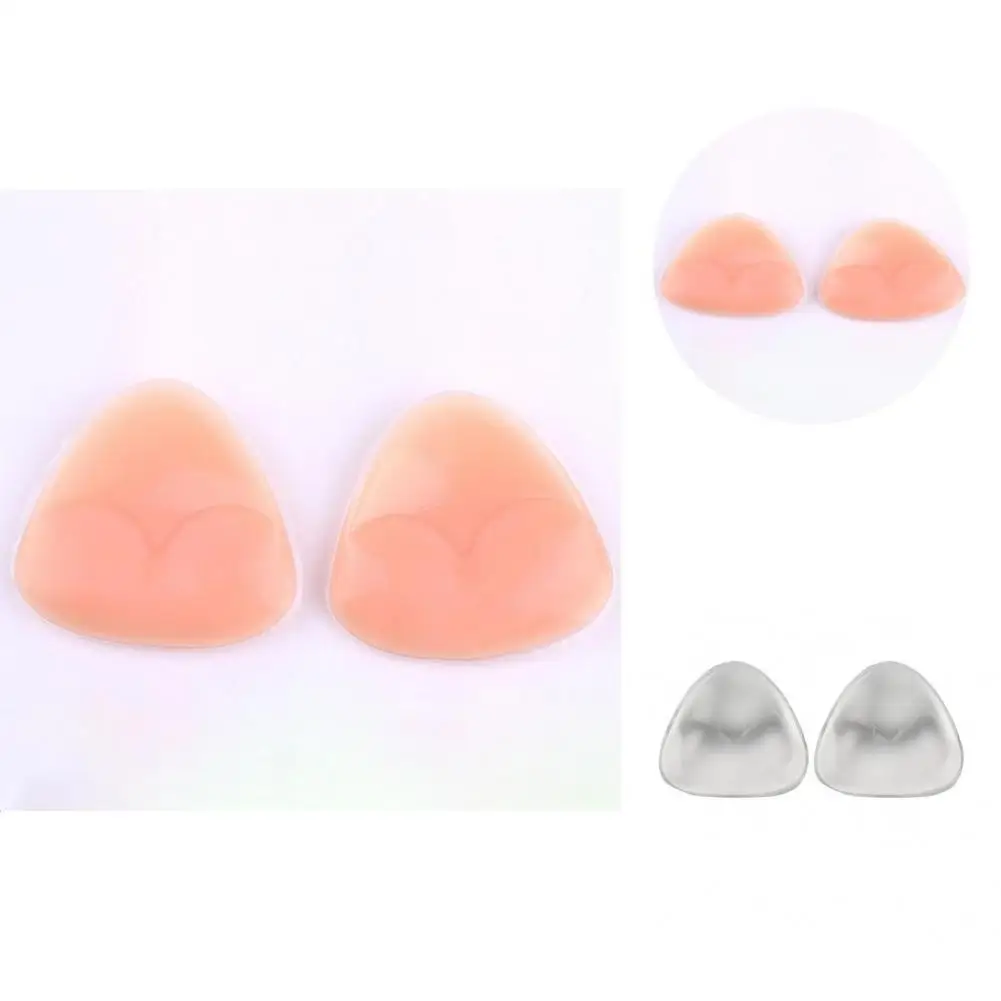 

1 Pair Breast Enhancers Gathered Bra Pads Upgraded Silicone Bra Insert Breast Pads